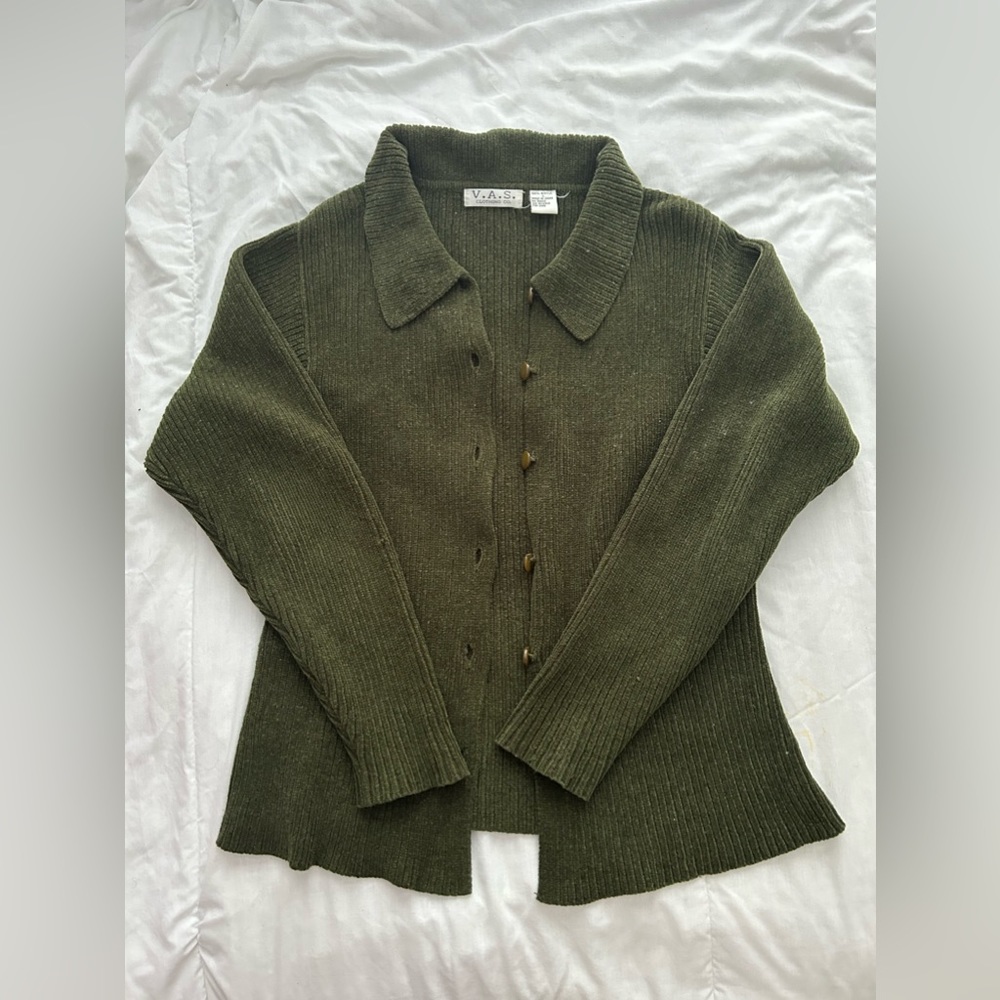Green Button Up Cardigan